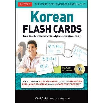 Korean Flash Cards Kit : Learn 1,000 Basic Korean Words and Phrases Quickly and Easily! (Hangul & Romanized Forms) (Audio-CD Included)